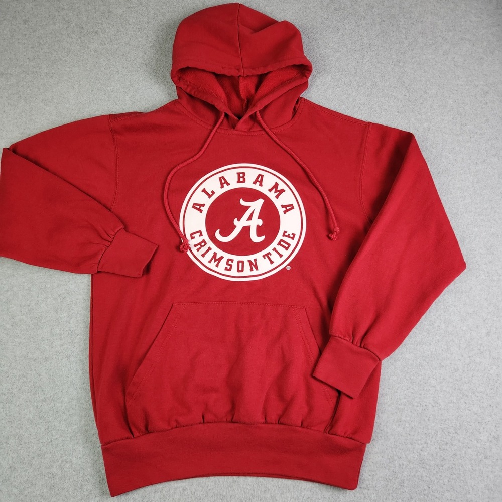 Alabama Crimson Tide Hoodie Mens Medium Red MV Sport Football Team NCAA Cotton